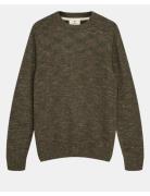 Aksune Space Yarn Crew Neck Tops Knitwear Round Necks Khaki Green Anerkjendt