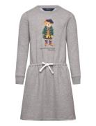 Polo Bear Fleece Dress Dresses & Skirts Dresses Casual Dresses Long-sleeved Casual Dresses Grey Ralph Lauren Kids