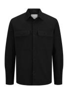 Jprraymond Melange Solid Ls Overshirt Sn Tops Overshirts Black Jack & J S