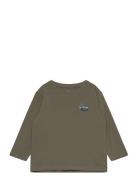 Nmmnute Nreg Ls Top Box Tops T-shirts Long-sleeved T-Skjorte Green Name It