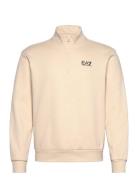 Sweatshirt Tops Knitwear Half Zip Jumpers Beige EA7