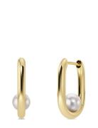 Modernist Pearl Hoops S Accessories Jewellery Earrings Hoops Gold Edblad