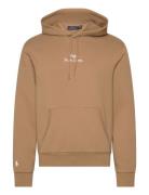 Logo Double-Knit Hoodie Tops Sweatshirts & Hoodies Hoodies Brown Polo Ralph Lauren