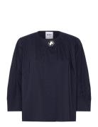 Reese - Clean Cotton Stretch Tops Blouses Long-sleeved Navy Day Birger Et Mikkelsen