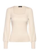 Rib-Knit Puff-Sleeve Sweater Tops T-shirts & Tops Long-sleeved Cream Lauren Ralph Lauren