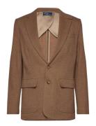 Herringb Wool-Cotton Blazer Blazers Single Breasted Blazers Brown Polo Ralph Lauren