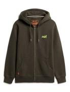 Essential Logo Zip Hoodie Tops Sweatshirts & Hoodies Hoodies Green Superdry