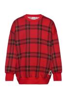 Check Aop Sweatshirt Tops Sweatshirts & Hoodies Sweatshirts Red Mini Rodini