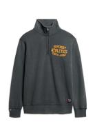 Track & Field Graphic Half Zip Tops Sweatshirts & Hoodies Sweatshirts Grey Superdry