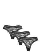 Brief Dana Thong Lace 3Pack G-streng Undertøj Black Lindex