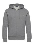 Reg Tonal Shield Full Zip Hoodie Tops Sweatshirts & Hoodies Hoodies Grey GANT