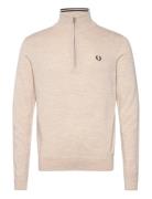 Classic Half Zip Jumper Tops Knitwear Half Zip Jumpers Cream Fred Perry