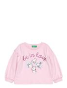 Sweater L/S Tops Sweatshirts & Hoodies Sweatshirts Pink United Colors Of Benetton