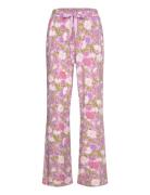 Pant Jersey Str Flower Pyjamasbukser Hyggebukser Pink Hunkemöller