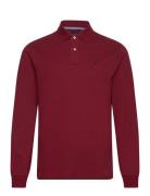 Slim Fit Logo Ls Tops Polos Long-sleeved Burgundy Hackett London