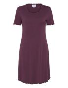 Nightdress Short Sleeve Nattøj Purple Damella Of Sweden