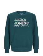 Jjluke Sweat Crew Neck Jnr Tops Sweatshirts & Hoodies Sweatshirts Green Jack & J S