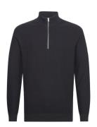 Cfkarl 0160 Structured Halfzip Knit Tops Knitwear Half Zip Jumpers Navy Casual Friday