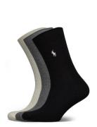 Cable-Knit Crew Sock 3-Pack Lingerie Socks Regular Socks Black Polo Ralph Lauren