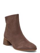 Boots - Block Heel With Zipper Shoes Boots Ankle Boots Ankle Boots With Heel Brown ANGULUS