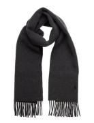 Fringe-Trim Wool Scarf Accessories Scarves Winter Scarves Black Polo Ralph Lauren