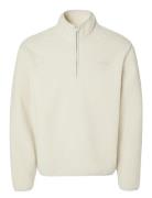 Slhstorm Fleece High Neck Sweat Tops Sweatshirts & Hoodies Fleeces & Midlayers Cream Selected Homme