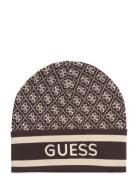 Sevyn 4G Logo Beanie Swtr Accessories Headwear Beanies Brown GUESS Jeans