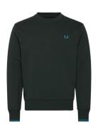 Crew Neck Sweatshirt Tops Sweatshirts & Hoodies Sweatshirts Green Fred Perry