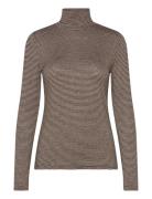 Cualexandra Jersey Rollneck Tops T-shirts & Tops Long-sleeved Brown Culture