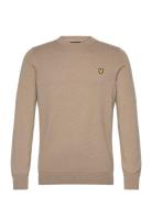 Cotton Merino Crew Neck Jumper Tops Knitwear Round Necks Beige Lyle & Scott