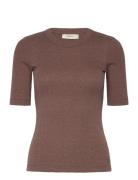 Dagnaiw Melange T-Shirt Tops T-shirts & Tops Short-sleeved Brown InWear