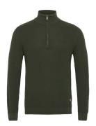 Bhcodford Half-Zipp Pullover Tops Knitwear Half Zip Jumpers Khaki Green Blend