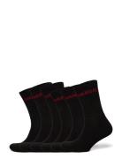 6P Qs Rib Logo Cc Underwear Socks Regular Socks Black HUGO