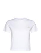 Woven Label Peached Baby Tee Tops T-shirts & Tops Short-sleeved White Calvin Klein Jeans