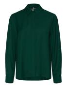 Fluid Viscose Regular Shirt Tops Shirts Long-sleeved Green Tommy Hilfiger