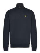 Loopback Quarter Zip Sweat Tops Sweatshirts & Hoodies Sweatshirts Navy Lyle & Scott