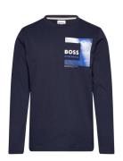 Long Sleeve T-Shirt Tops T-shirts Long-sleeved T-Skjorte Navy BOSS