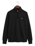 Emb Archive Shield Half Zip Tops Sweatshirts & Hoodies Sweatshirts Black GANT