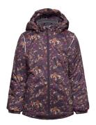 Winter Jacket Aop Outerwear Jackets & Coats Winter Jackets Purple Mikk-line