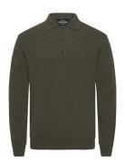 Eco Wool Tristan Knit Tops Knitwear Long Sleeve Knitted Polos Khaki Green Mads Nørgaard