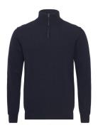 Eco Wool Halfdan Knit Tops Knitwear Half Zip Jumpers Navy Mads Nørgaard