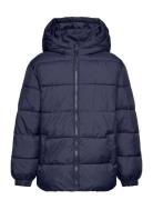 Hood Quilted Coat Foret Jakke Navy Mango