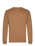Ls Patch Logo Tee Tops T-Langærmet Skjorte Brown Lee Jeans