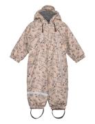 Pu Snow Suit 2 Zip Recycled - Aop Outerwear Coveralls Snow-ski Coveralls & Sets Beige Mikk-line