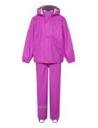 Pu Rain No Susp. Recycled Outerwear Rainwear Rainwear Sets Purple Mikk-line