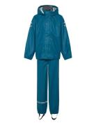 Pu Rain No Susp. Recycled Outerwear Rainwear Rainwear Sets Blue Mikk-line