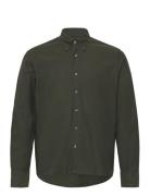 Reg Fit Bd Brushed Flannel Designers Shirts Casual Khaki Green Oscar Jacobson