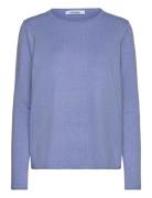 Srmarla O-Neck Knit Roll Edge Tops Knitwear Jumpers Blue Soft Rebels