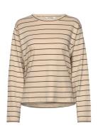 Srhella Striped Ls T-Shirt Gots Tops T-shirts & Tops Long-sleeved Beige Soft Rebels