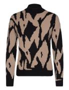 Vmgold New Art Ls Highneck Pullover Ga Tops Knitwear Jumpers Brown Vero Moda